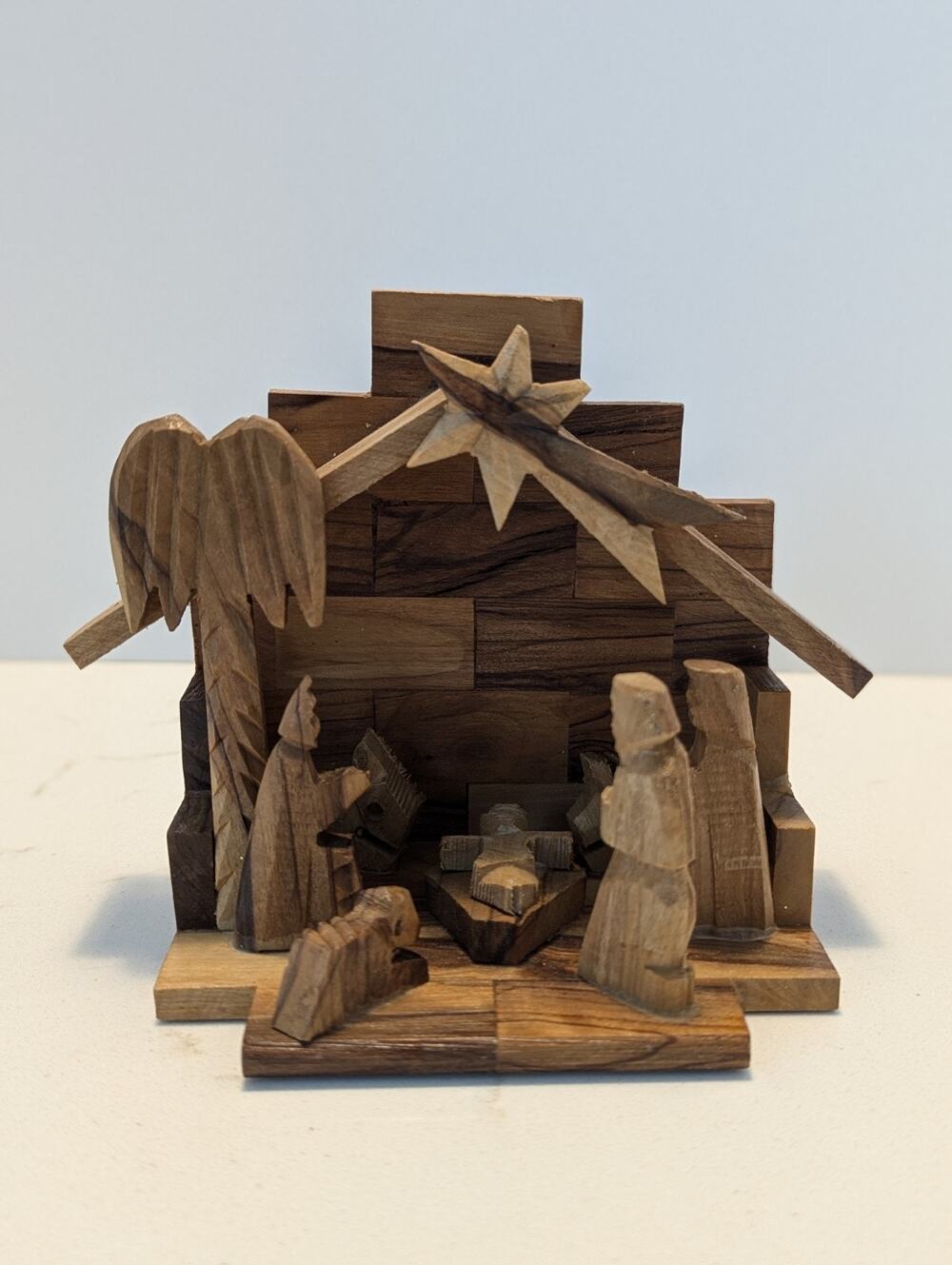 Nativity Set Olive Wood Bethlehem Christmas Decor Natural